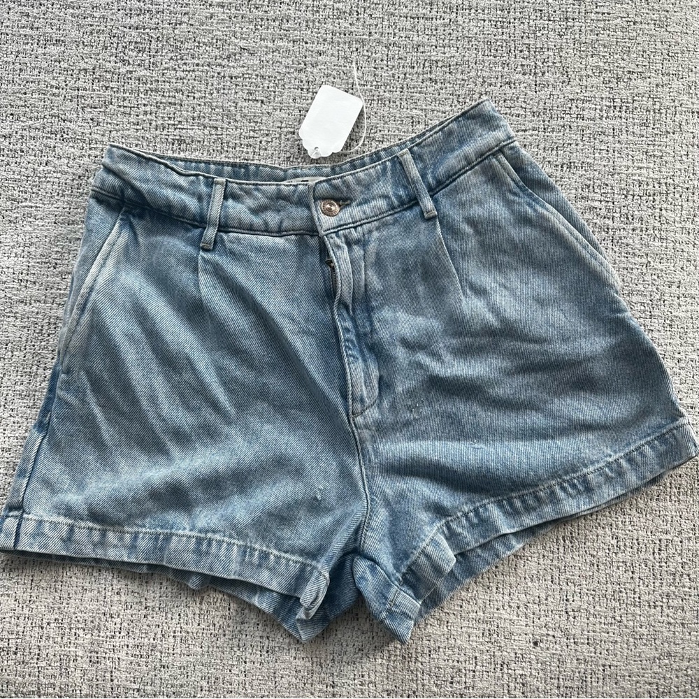 7 for all mankind PLEATED SHORTS - size 29 blue denim